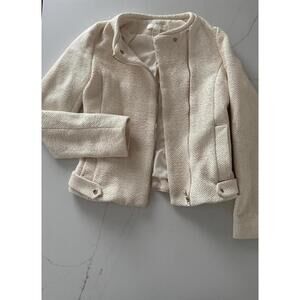 H&M Tweed Cozy Cream Textured Women's Jacket Size 2